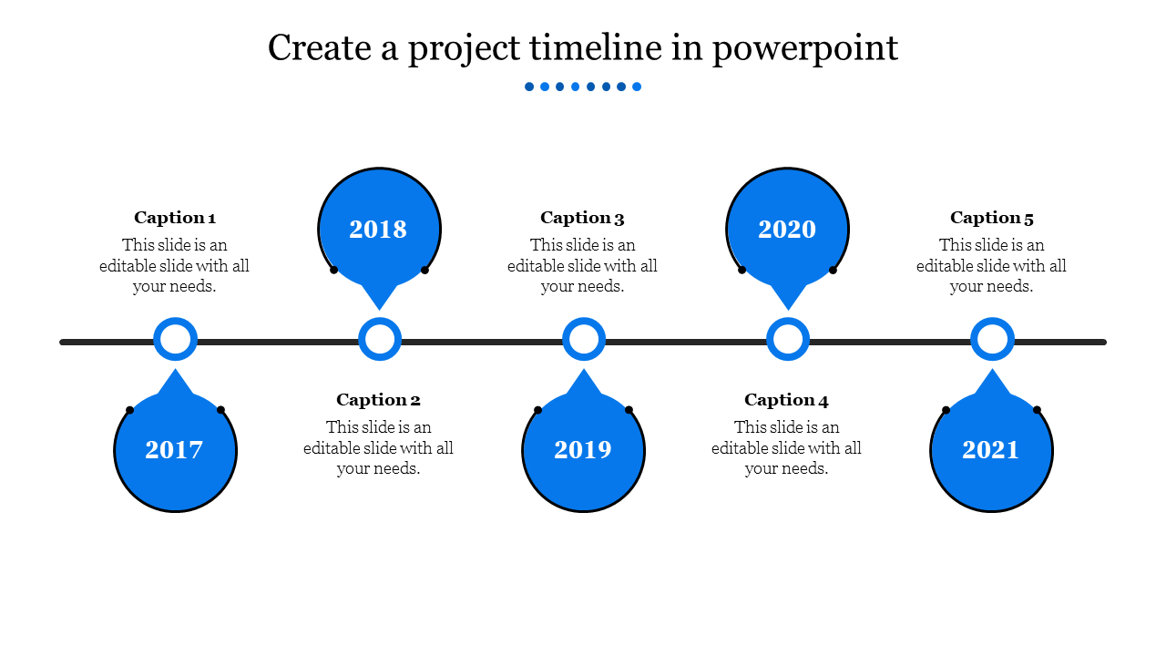 create a project timeline in powerpoint-Blue